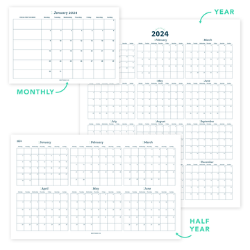 2024 Calendar Bundle 4 for 1: Monthly + Annual
