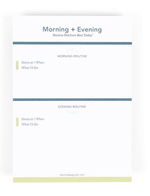 Morning + Evening Routine Planning Pad