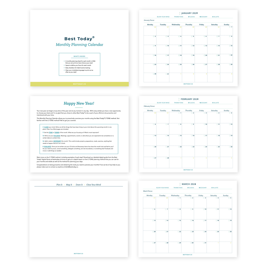 2024 Calendar Bundle 4 for 1: Monthly + Annual