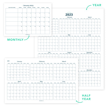 2023 Wall Calendar 3 for 1 Bundle: Annual + Monthly